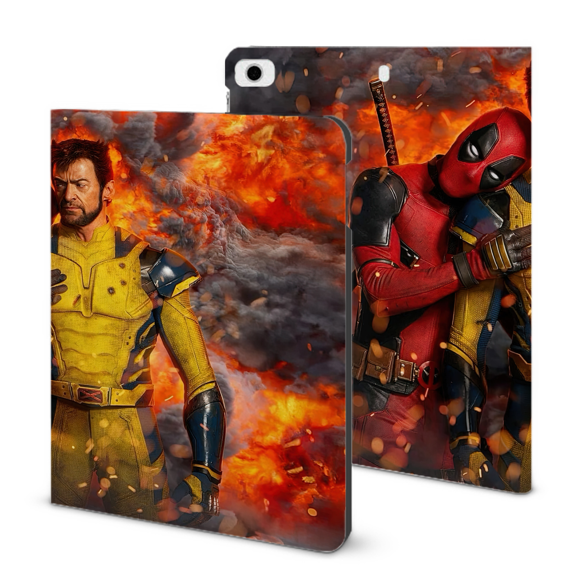 （画像用） Deadpool デッドプール IPad ケース ブック型 PUレザー TPU 耐衝撃 軽量 薄型 ペン収納なし 全面保護 IPad 各モデル対応